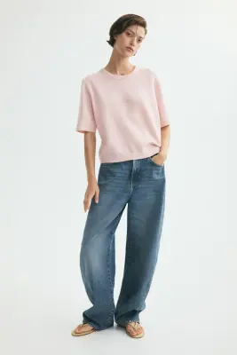 T-shirt en maille - Rose ancien clair — photo 1