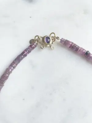Nouveau ! ROOM SERVICE JEWELRY Collier Barocca Rubis Rose — photo 3