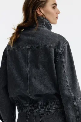 Veste oversize en denim - Gris denim — photo 3