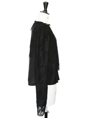 Top COMING SOON en dentelle et soie noir NEUF Px boutique 197€ Taille 36 — photo 5