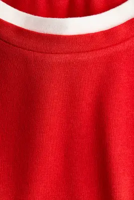 T-shirt à effet superposé - Rouge — photo 3