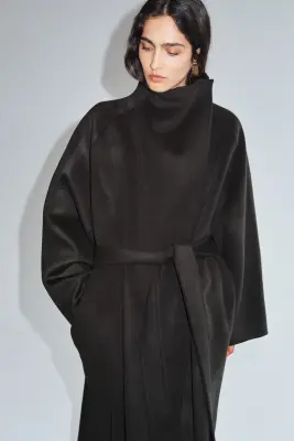 Manteau oversize en laine - Taupe foncé — photo 3
