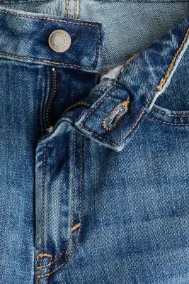 Slim Straight High Jeans - Bleu denim — photo 1