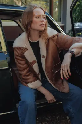 Manteau en moumoute réversible — photo 3