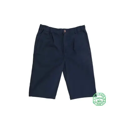Bernicle, Bermuda en toile Bio droit - Toile Navy — photo 2