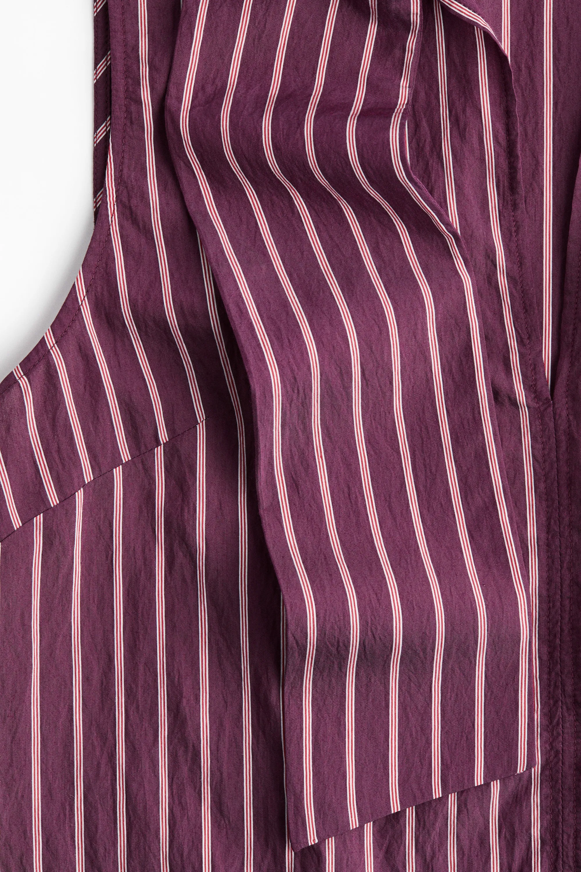 Blouse avec col à nouer - Violet foncé/rayé