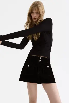 Top à effet drapé - Noir — photo 1