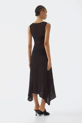 Robe maxi en dentelle - Marron foncé — photo 2