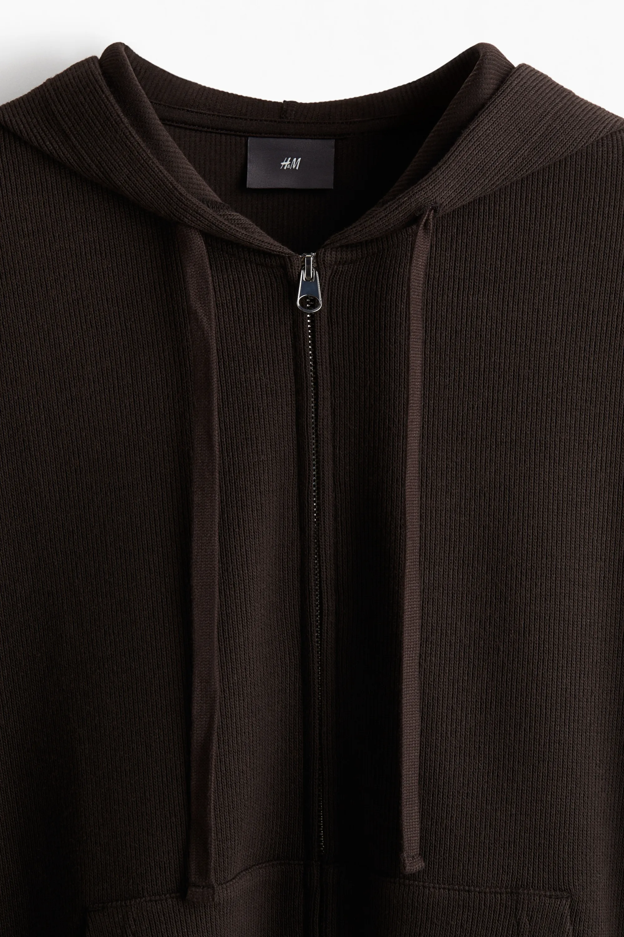 Veste à capuche zippée Loose Fit en jersey - Marron foncé