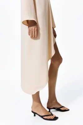 Robe asymétrique - Crème — photo 4