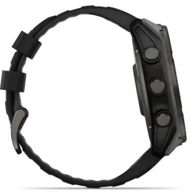Garmin Fenix 8 Solar 51mm Verre Sapphire lunette Carbon Gray DLC bracelet noir/gris galet 010-02907-11 — photo 5