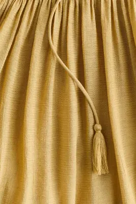 Robe smockée avec cape - Jaune ancien — photo 5