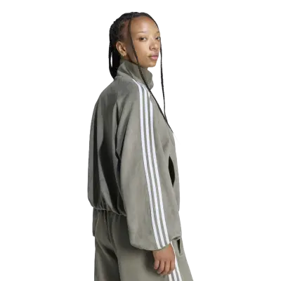 Adidas Faux Suede Track Top Olive Strata — photo 3