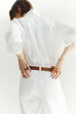Baggy Regular Waist Jeans - Blanc denim — photo 1
