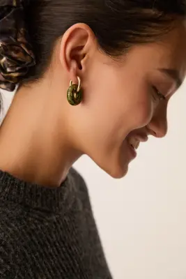Boucles D'Oreilles Madou Algue — photo 3