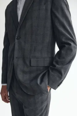 Veste de costume Regular Fit - Bleu marine/carreaux — photo 3