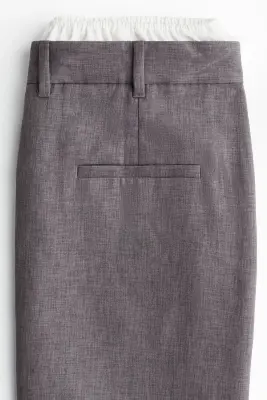 Jupe crayon à double ceinture - Gris — photo 2
