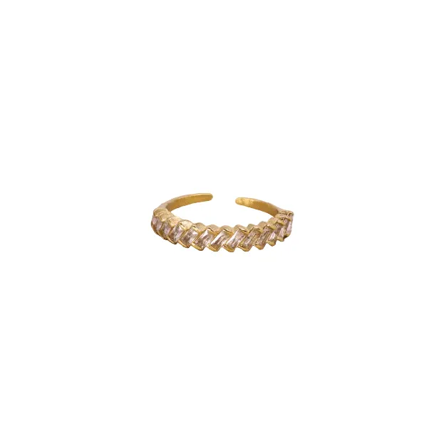Bague en acier inoxydable doré Syla