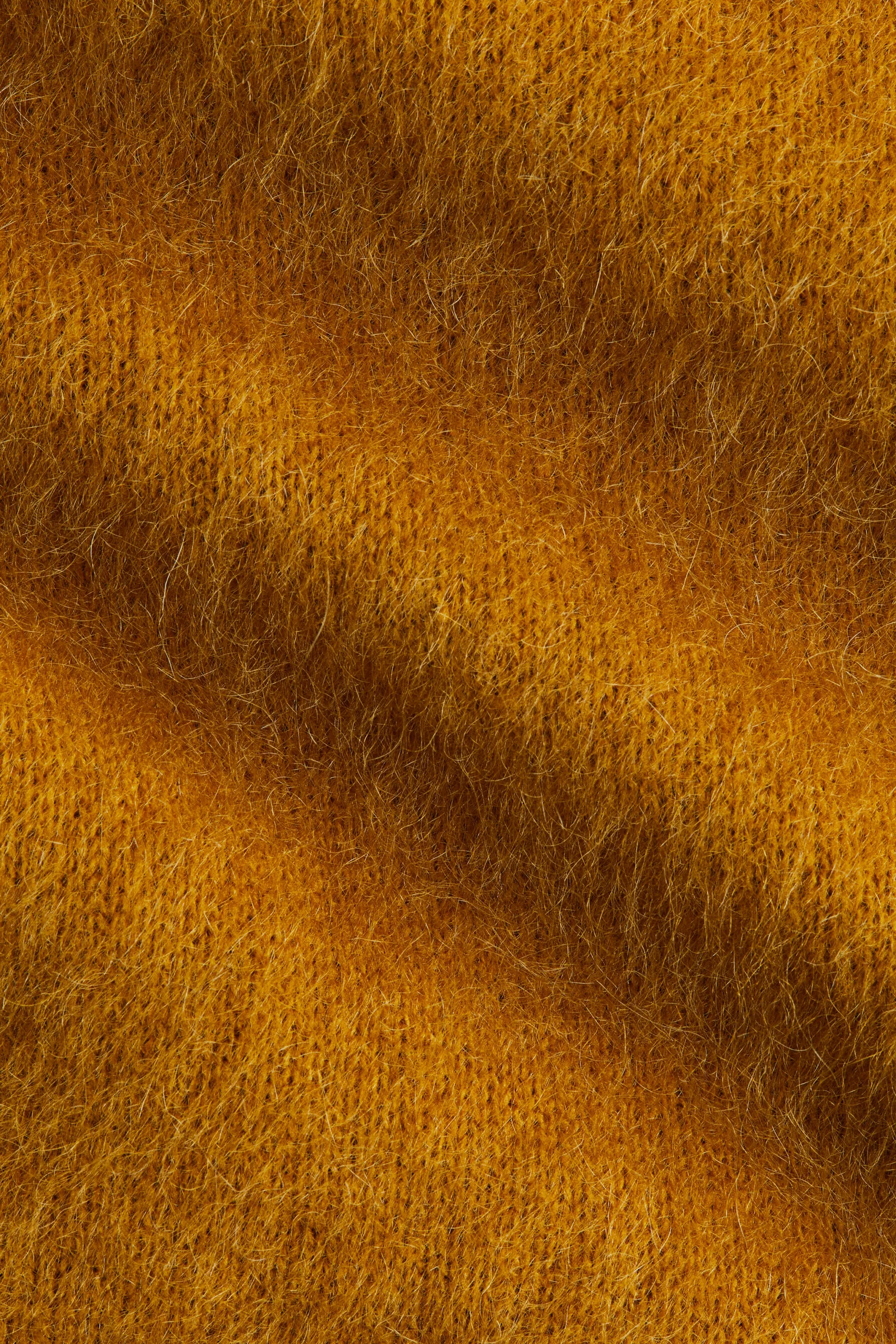 Pull oversize en mohair mélangé - Jaune moutarde