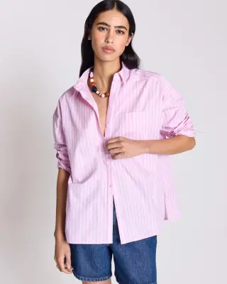 Chemise Hector rayures rose et écru — photo 3