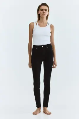 Skinny High Waist Jeans - Noir denim — photo 1