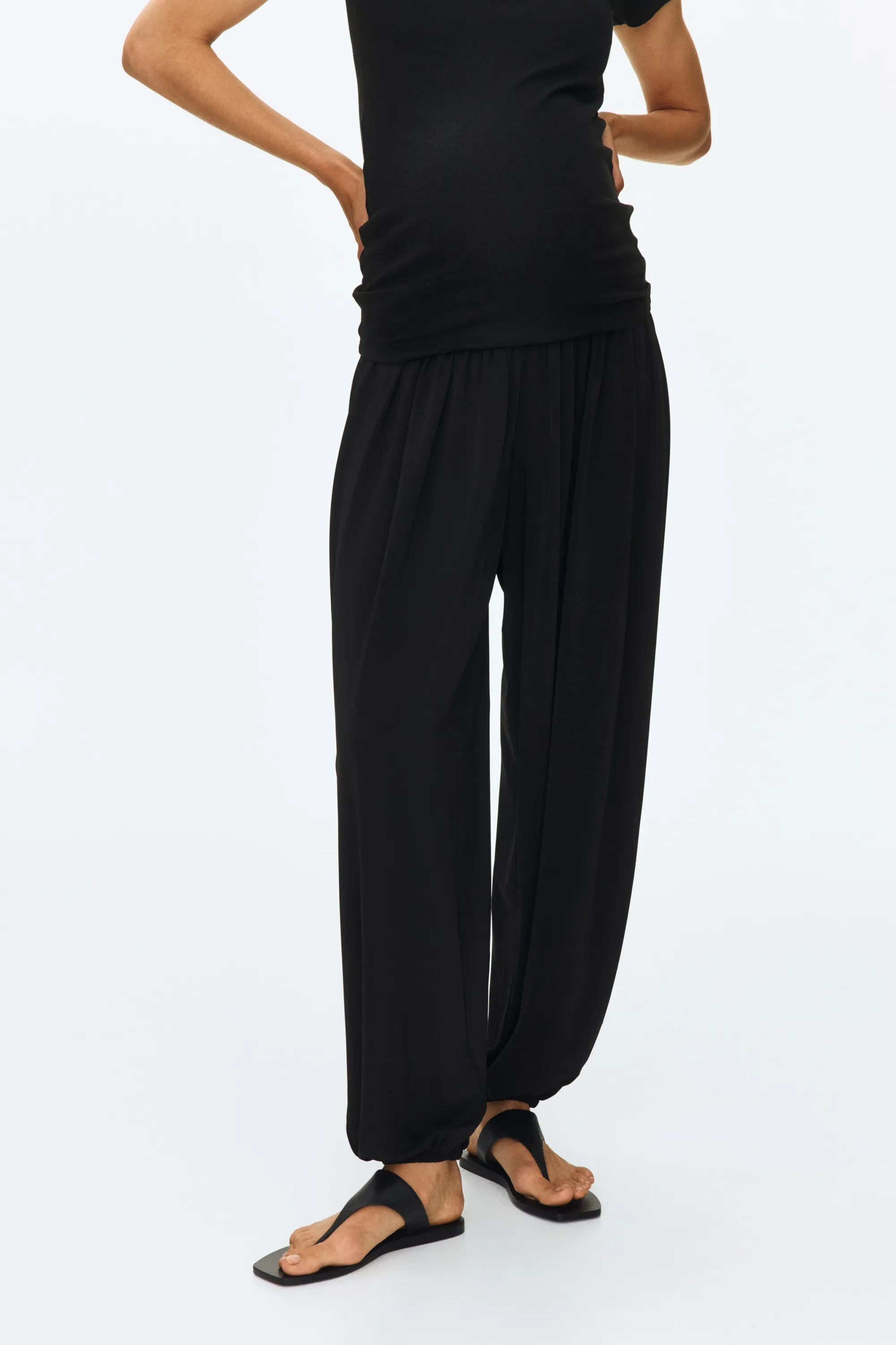 MAMA Pantalon ballon avec taille élastique - Noir