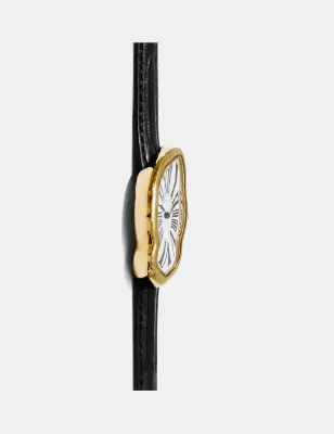 LAPHONT MELTING WATCH LARGE GOLD BLACK STRAP — photo 3