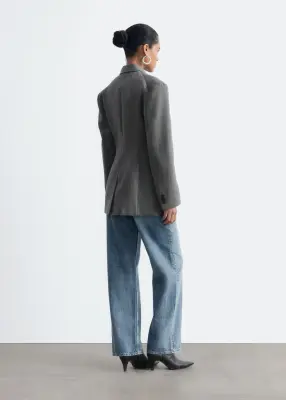 Blazer ajusté en laine - Gris — photo 5
