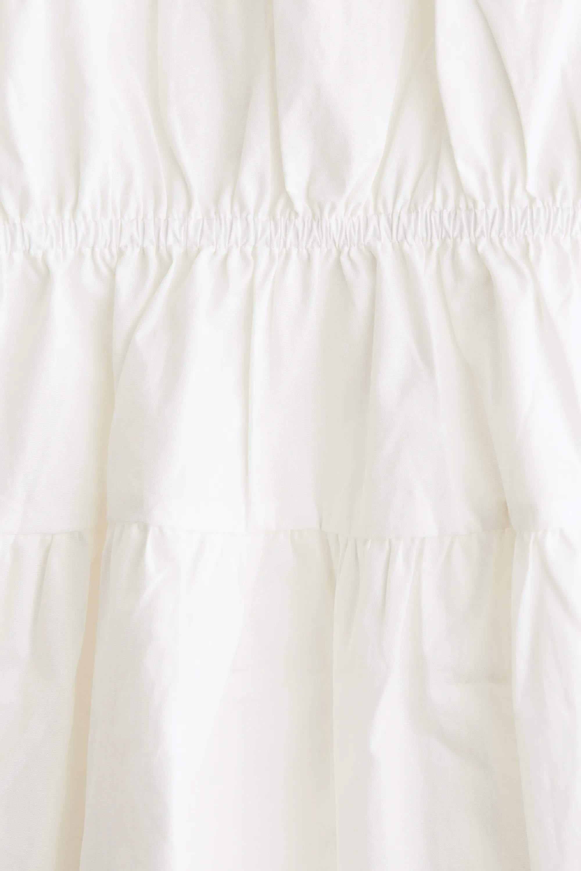 Robe en popeline avec cordons de serrage - Blanc