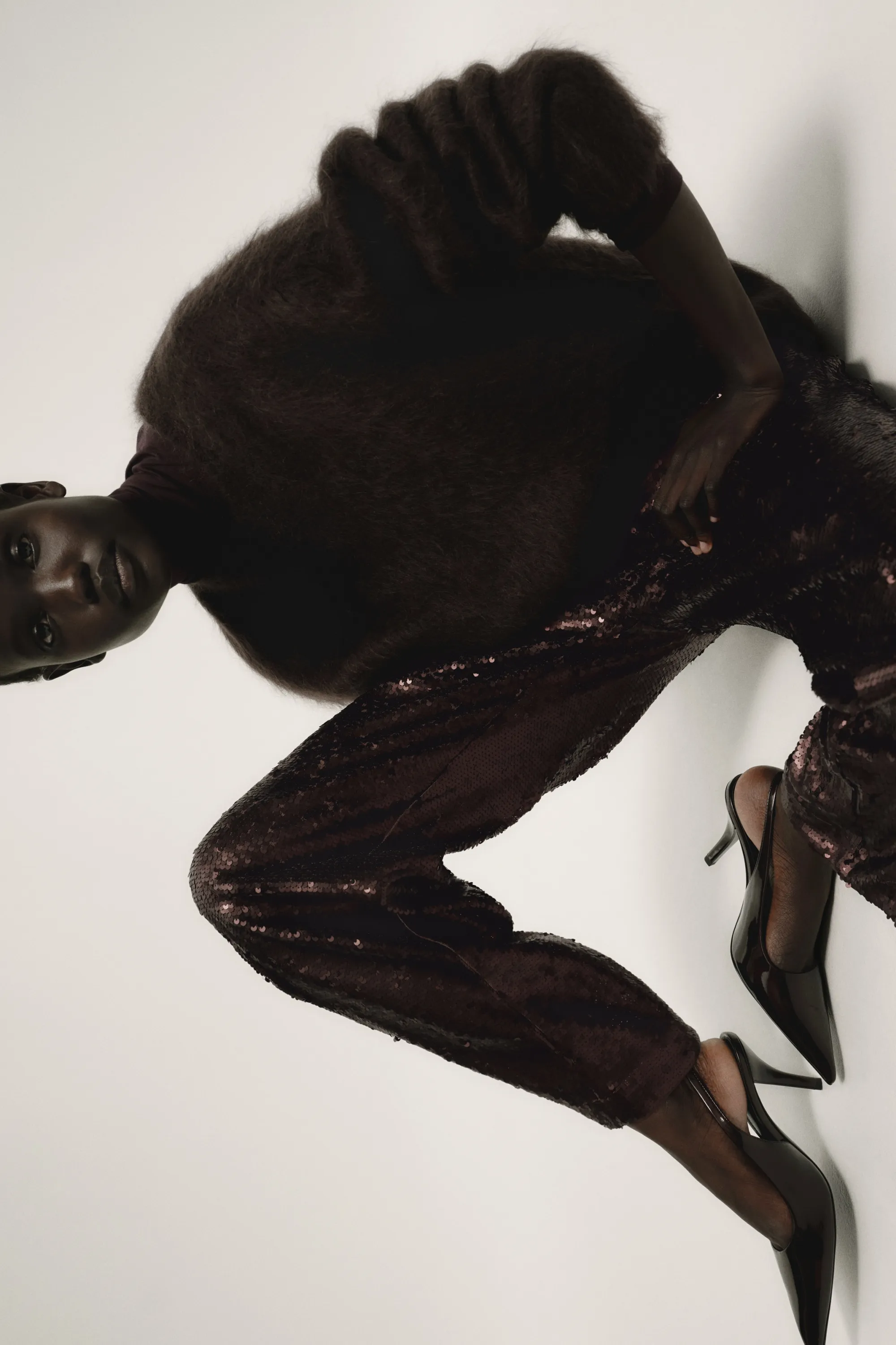 Pantalon à sequins - Marron foncé