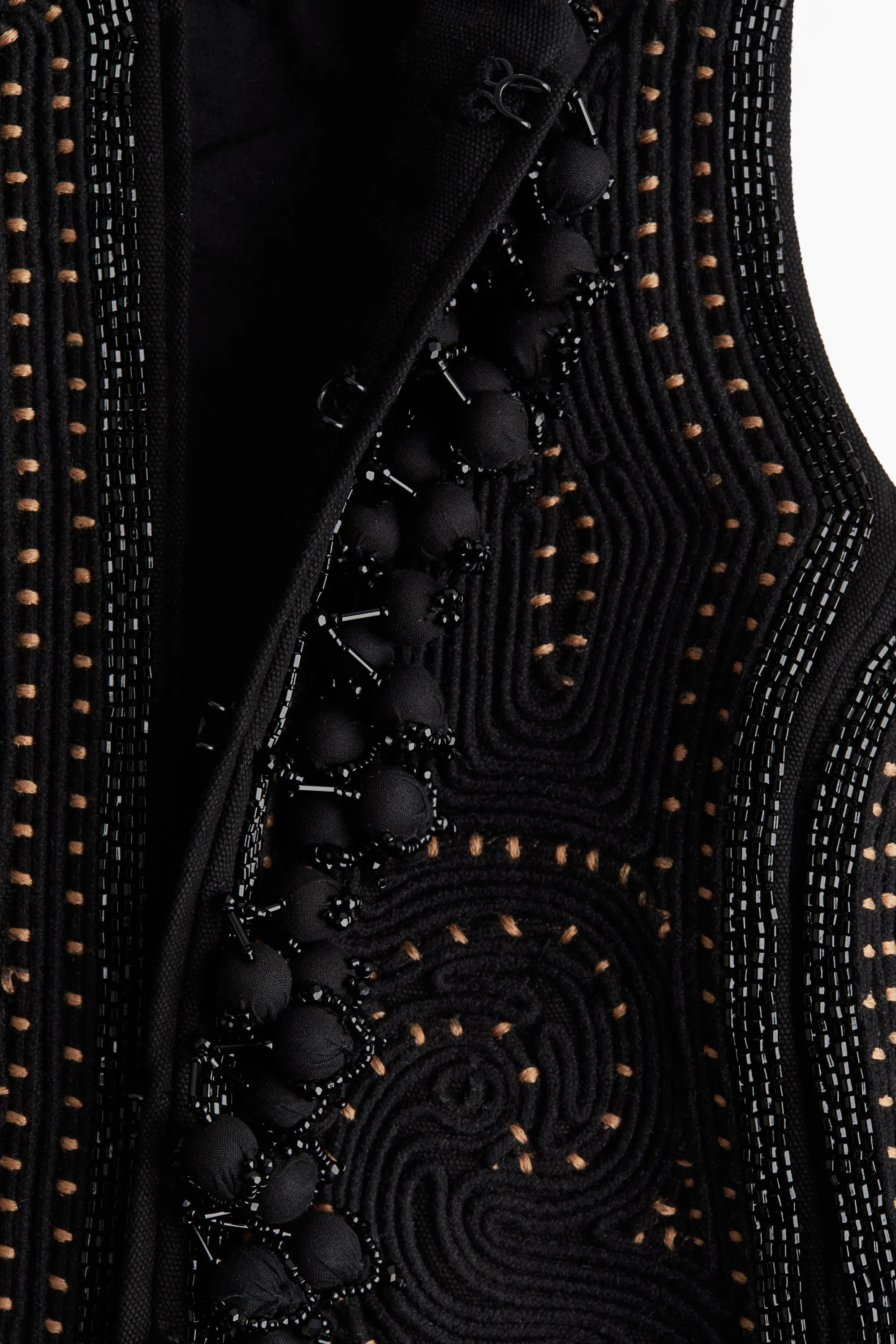 Gilet sans manches en toile avec broderies - Noir