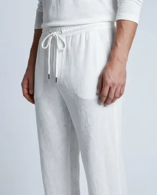 Pantalon Blanc en Coton / Lin — photo 3