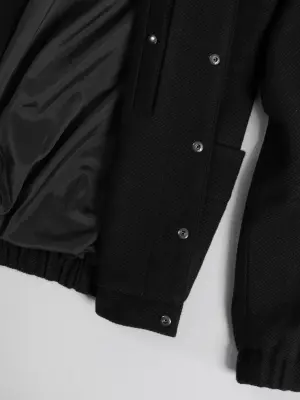 Kimono Bomber Jacket in Black Carded Wool — photo 5
