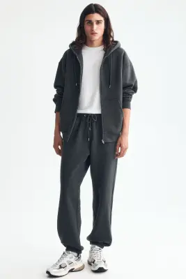 Veste à capuche zippée Loose Fit - Gris foncé — photo 2