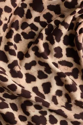 Robe à encolure bénitier en jersey - Beige/imprimé léopard — photo 4