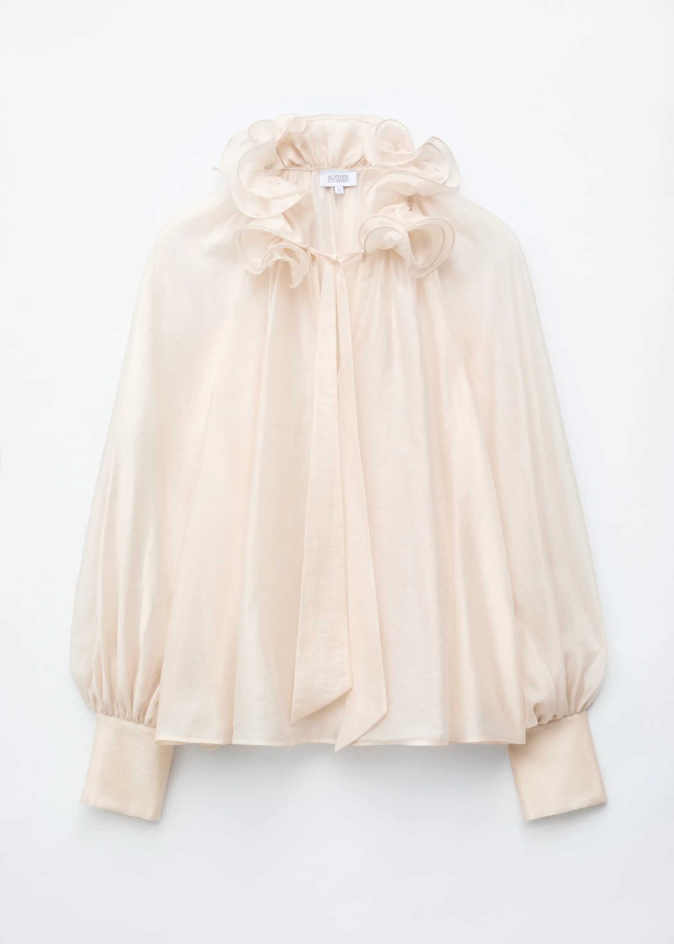 Blouse ample à encolure volantée - Blanc
