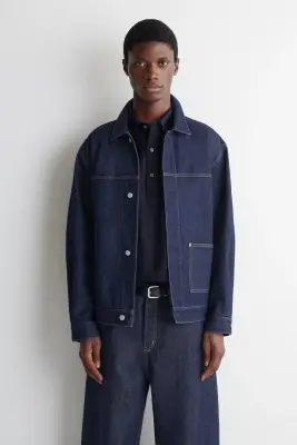 VESTE-CHEMISE EN DENIM - BLEU FONCÉ — photo 3