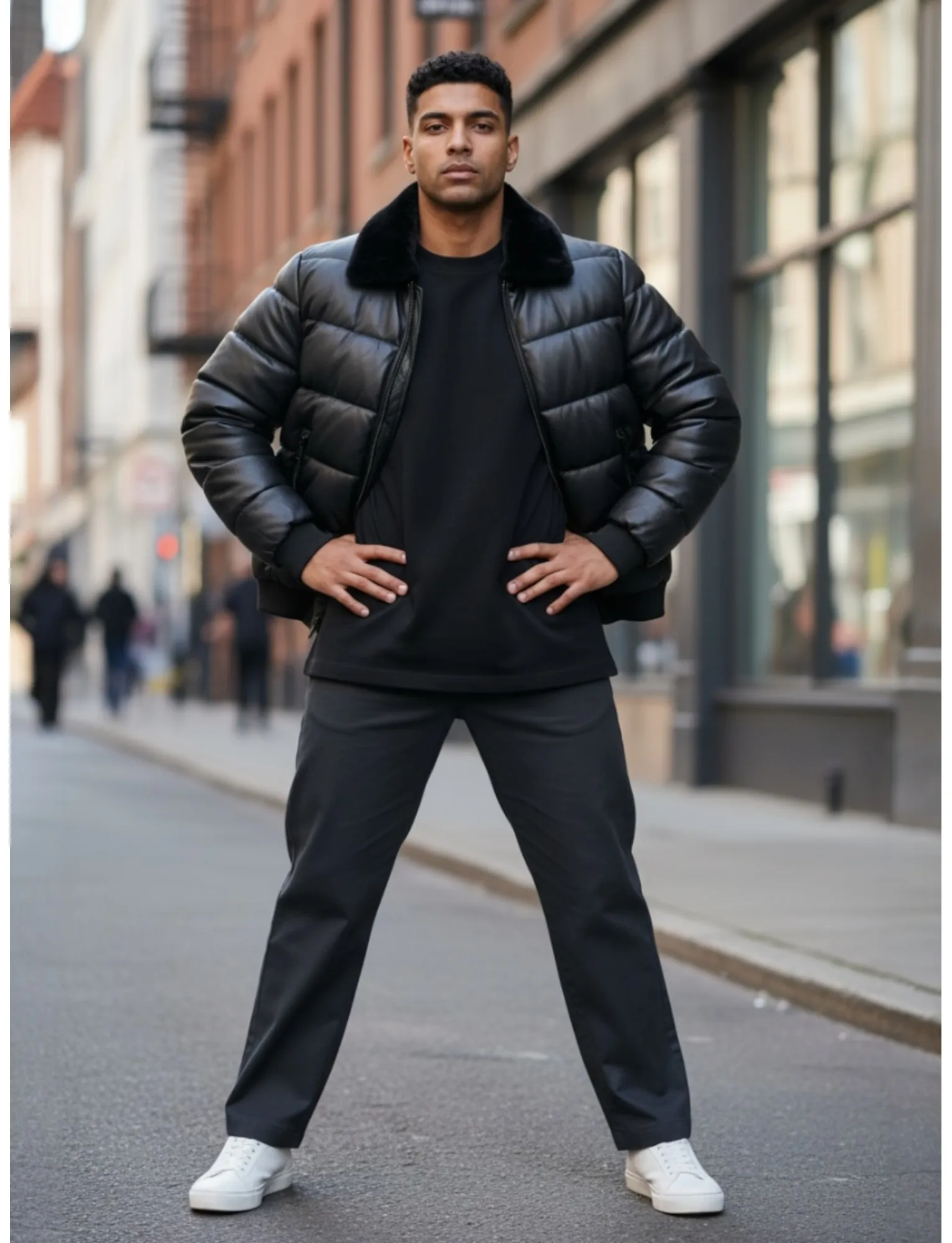 Blouson doudoune noir bombers