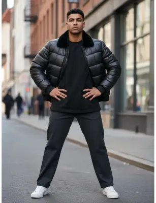 Blouson doudoune noir bombers