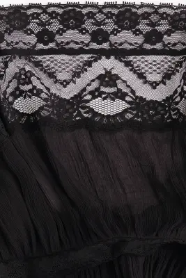 Top à bretelles fines avec dentelle - Noir — photo 4
