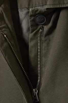 Manteau en toile coupe ample - Gris foncé — photo 5