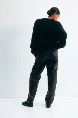 MAMA Pantalon en tissu enduit - Noir — photo 3