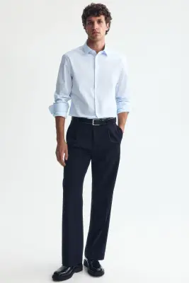 Chemise stretch Slim Fit - Bleu clair — photo 1