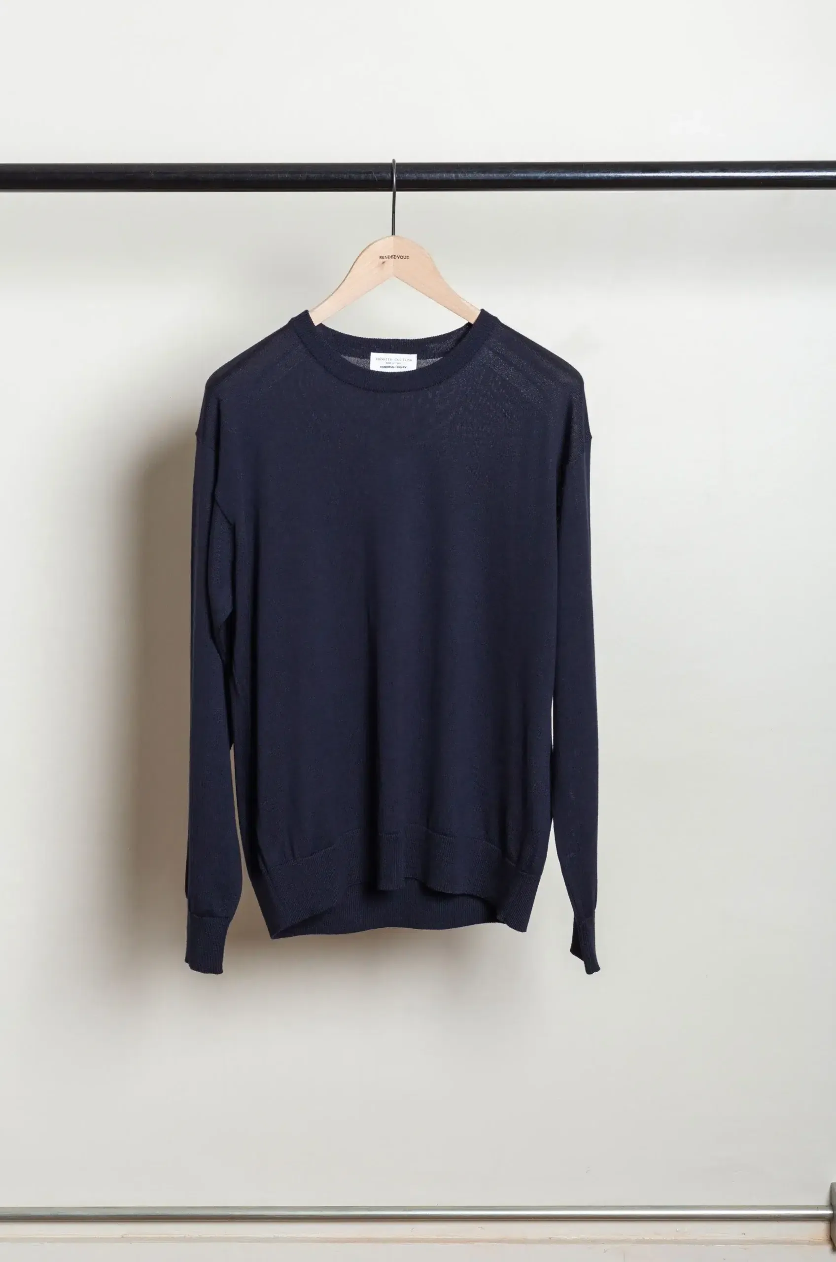 Roberto Collina – KNIT LS CREWNECK SWEATER 263MYB01101 – NAVY
