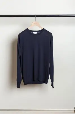 Roberto Collina – KNIT LS CREWNECK SWEATER 263MYB01101 – NAVY