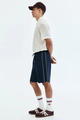 Short Relaxed Fit - Bleu foncé/blanc — photo 3