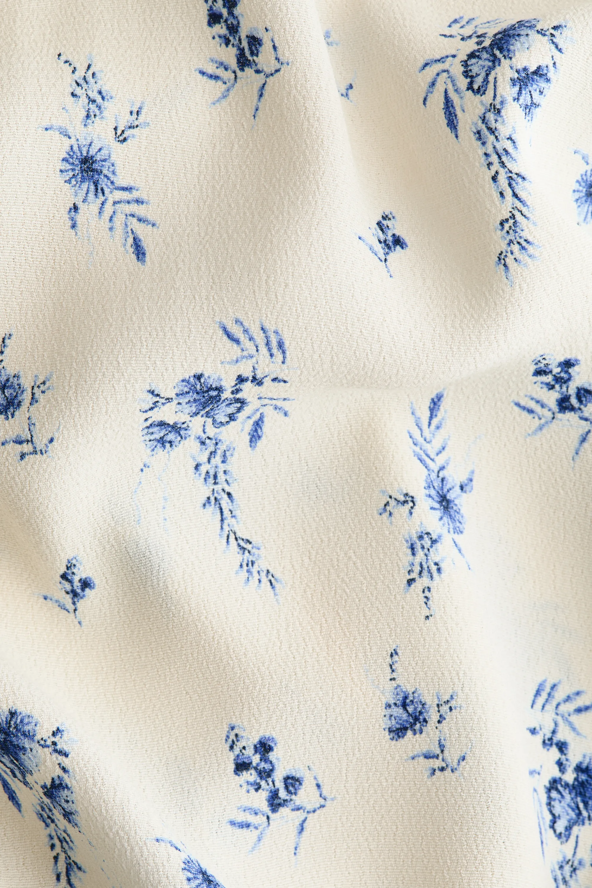 MAMA Robe portefeuille avec manches bouffantes - Crème/bleu/fleuri