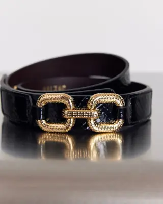 Ceinture Céane vernis embossé noir — photo 2