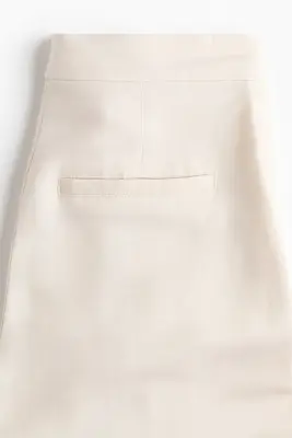 Pantalon barrel en lin mélangé - Crème — photo 2