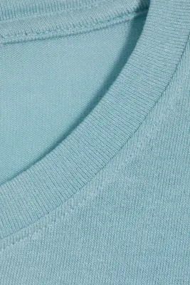 T-shirt transparent à manches longues - Bleu clair cendré — photo 3